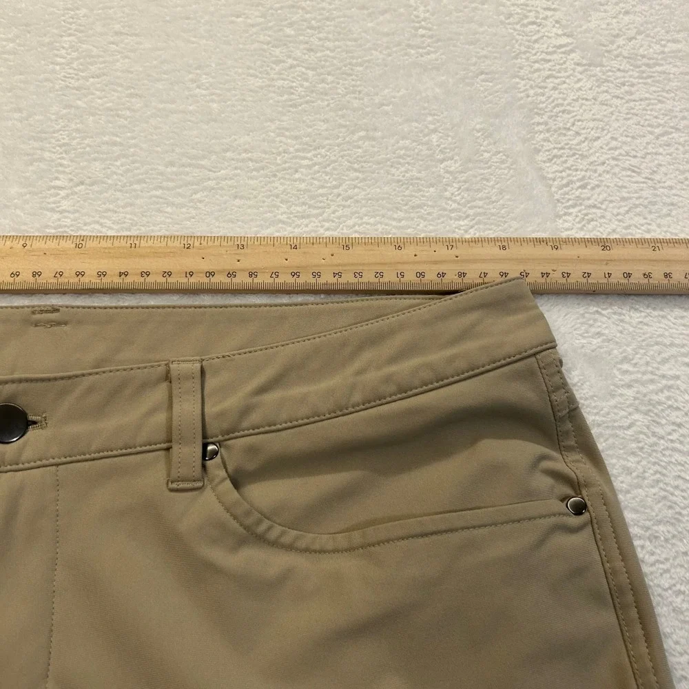 Lululemon ABC Pant Slim Fit Mens 35 Khaki Tan Warpstreme Performance Trousers